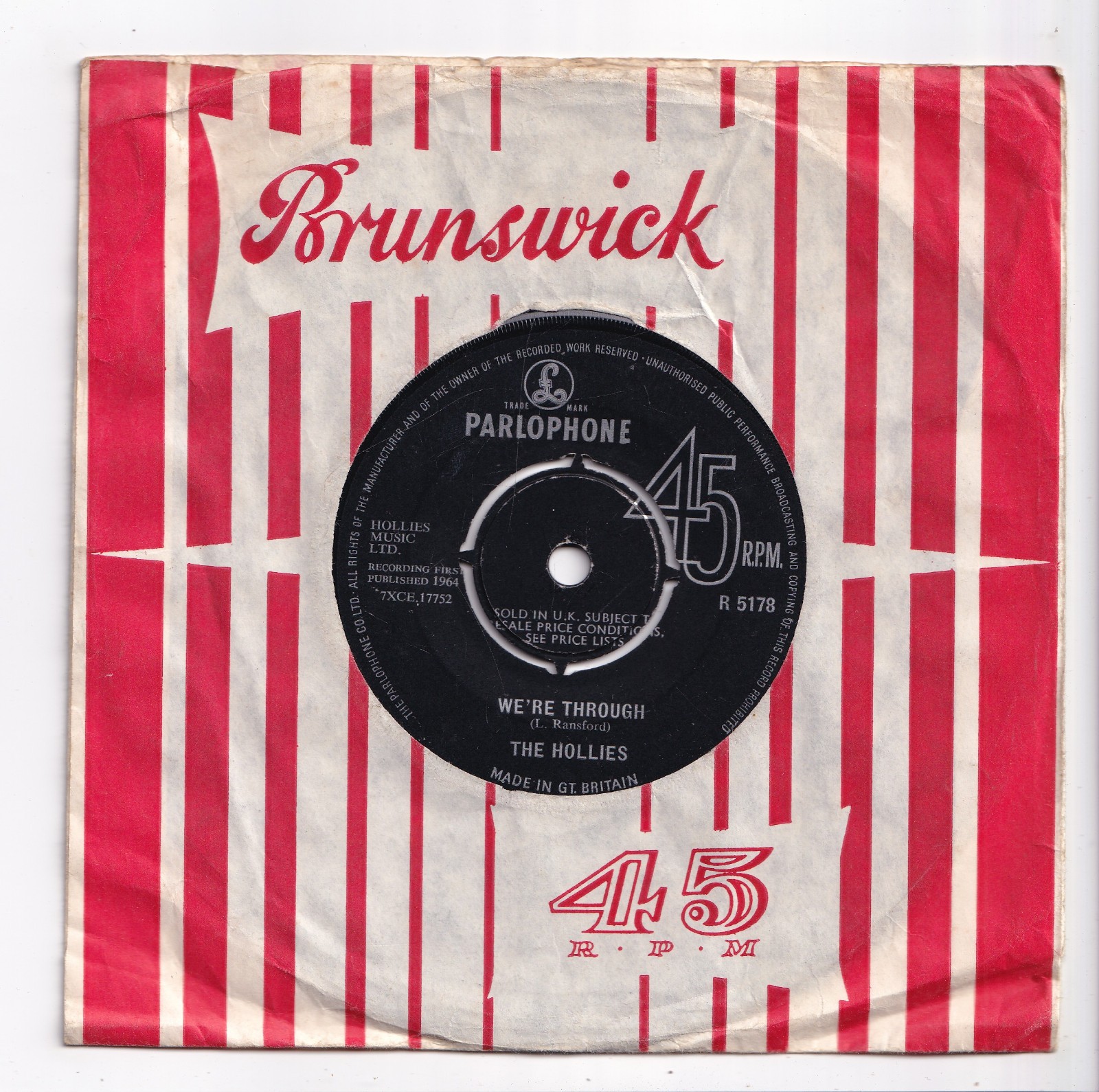 (AV520) The Hollies, We're Through - 1964 - 7 inch vinyl