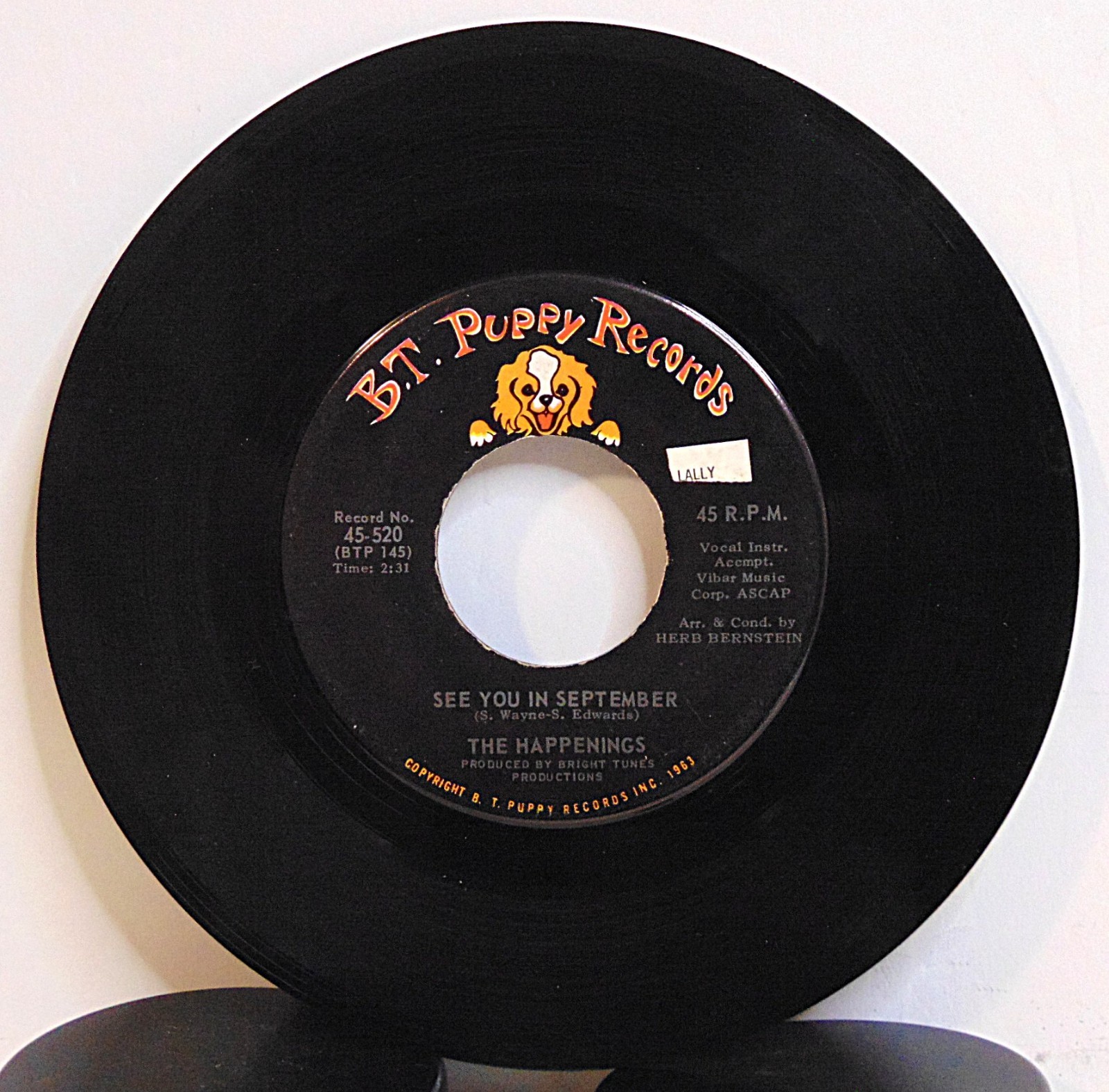 The Happenings - See You In September -  1966 BT Puppy  7" 45 RPM Single Record
