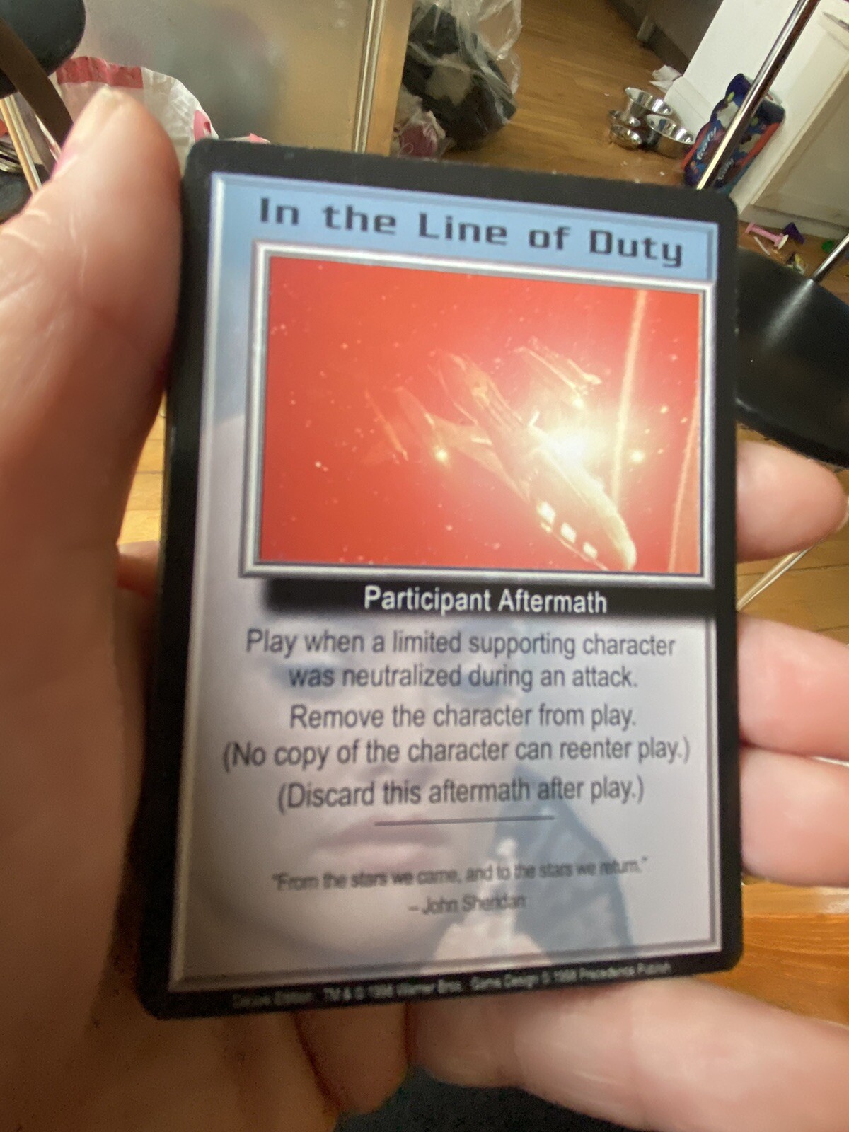 IN THE LINE OF DUTY DELUXE EDITION 1998 BABYLON 5 CCG COLLECTORS CARD NEAR MINT