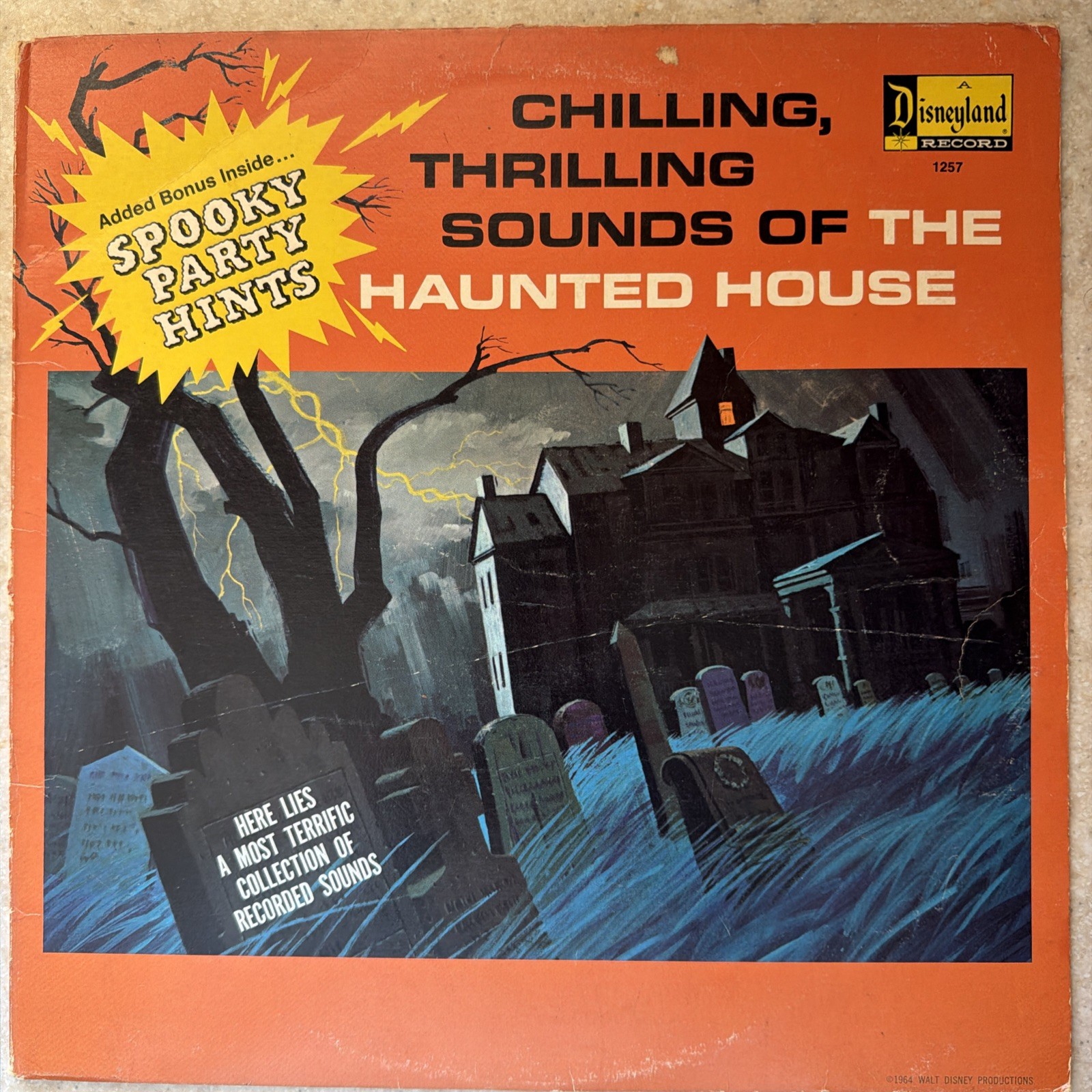 Chilling, Thrilling Sounds Of The Haunted House Vinyl LP 1973 Disney Record 1257