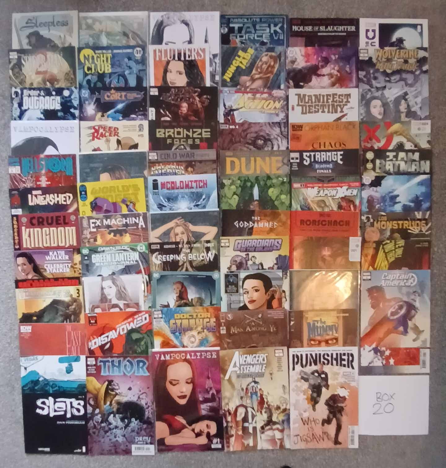 Huge mixed lot of 65 comics - Marvel, DC, Image & Indies - Mostly recent- Box 20