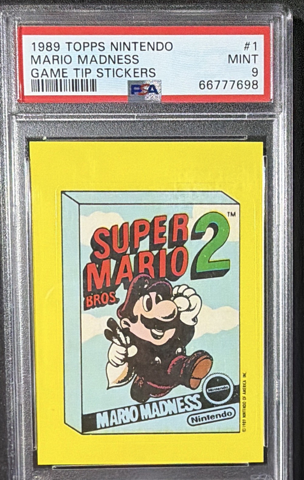 1989 Topps Nintendo Game tip sticker #1 Mario Madness PSA 9 🔥