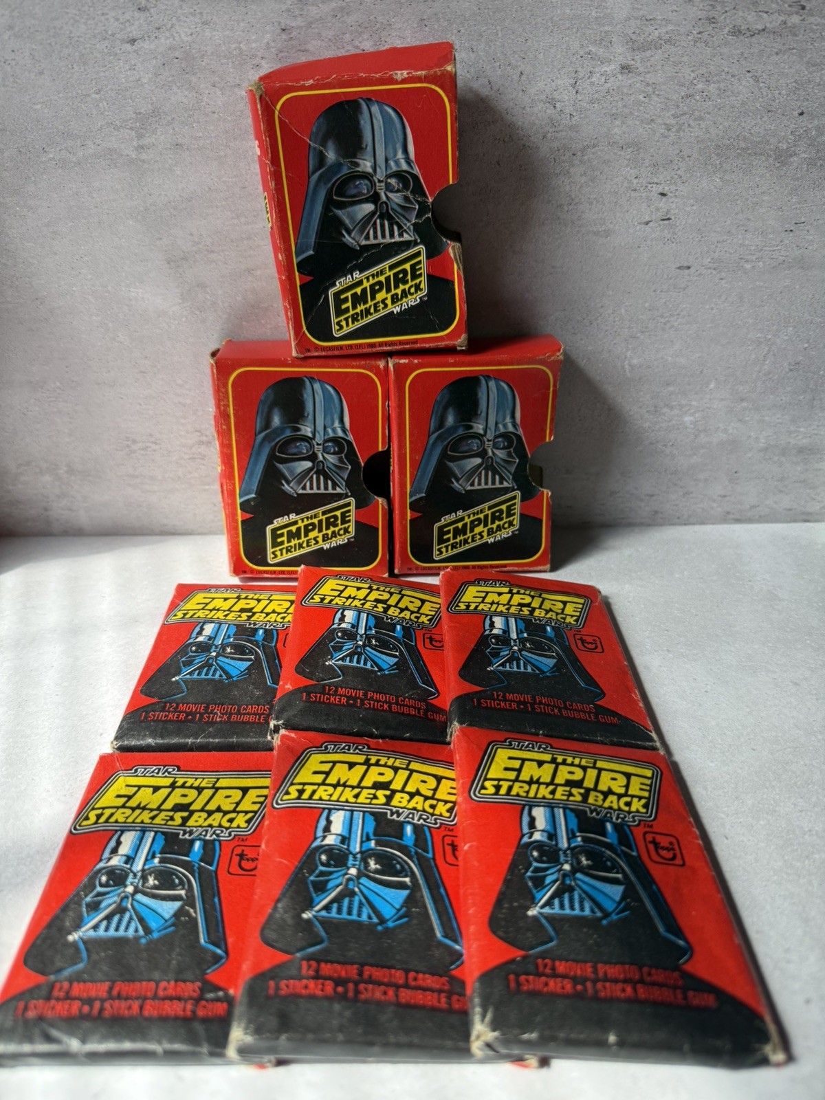 1980 Topps Star Wars L'impero colpisce ancora confezione cera mai aperta Darth Vader x6