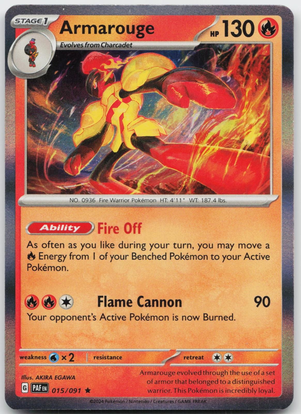 ARMAROUGE 015/091 RARO DESTINO PALDEO POKEMON HOLO NM