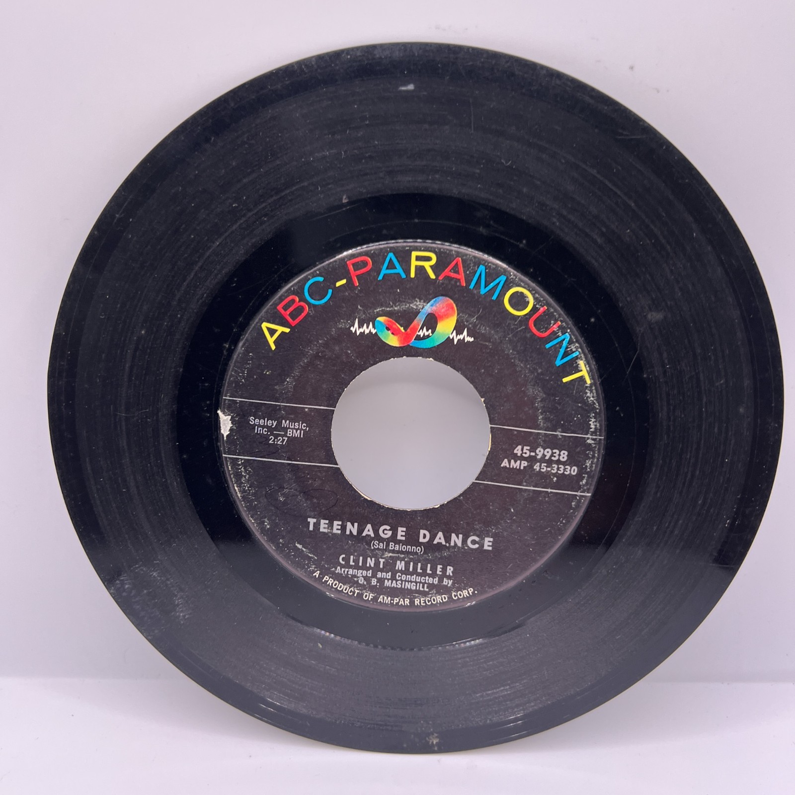 Vinyl 45 RPM Record - Clint Miller - Teenage Dance / Polka Dotted Poliwampus