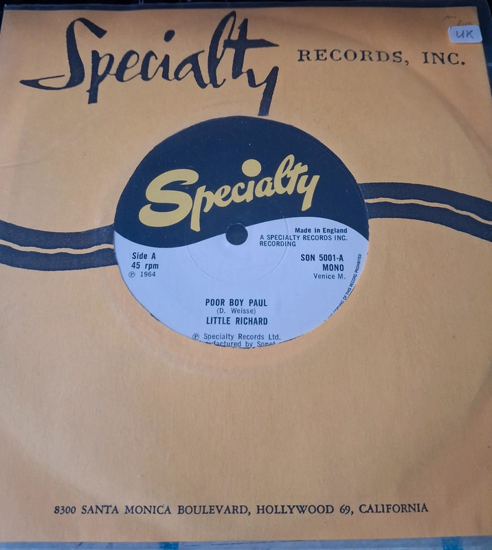 Vinyl 45 tours little Richard poor Boy paul
