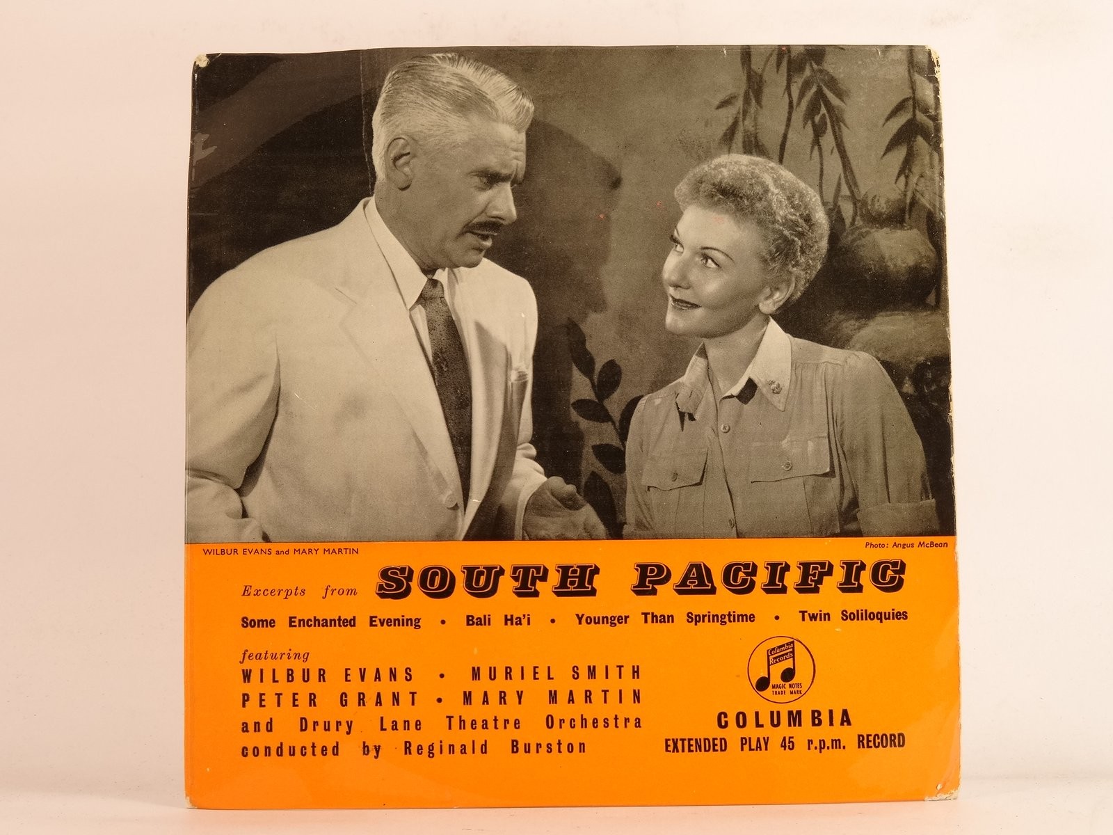 WILBUR EVANS SOUTH PACIFIC (108) 2 Track 7" Single plus Picture Sleeve COLUMBIA