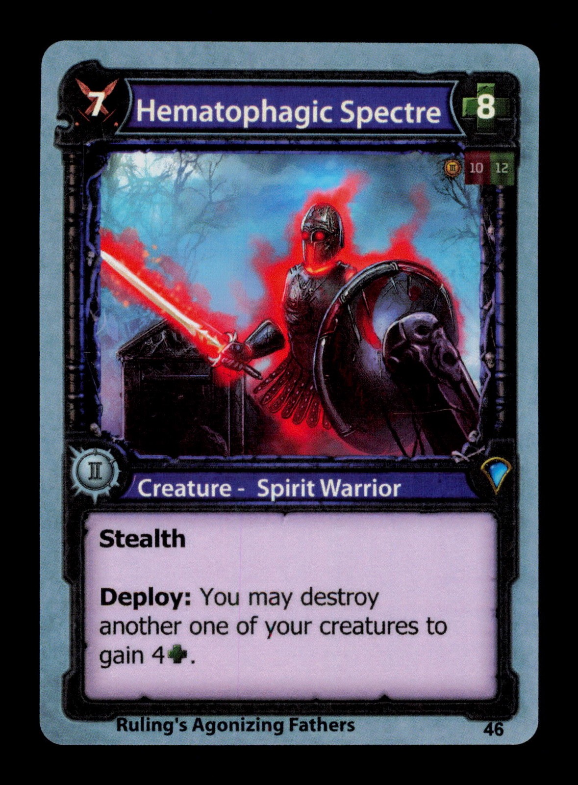 Carta collezionabile Hematophagic Spectre Blue Solforge Fusion Spirit Warrior TC