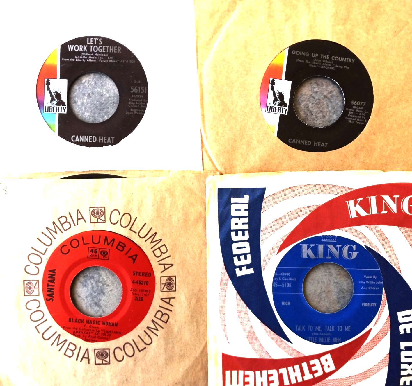 LOT OF 52 VINTAGE 45 RPM RECORDS - LOT #66 -LOOK CLOSELY FOR RARE GEMS