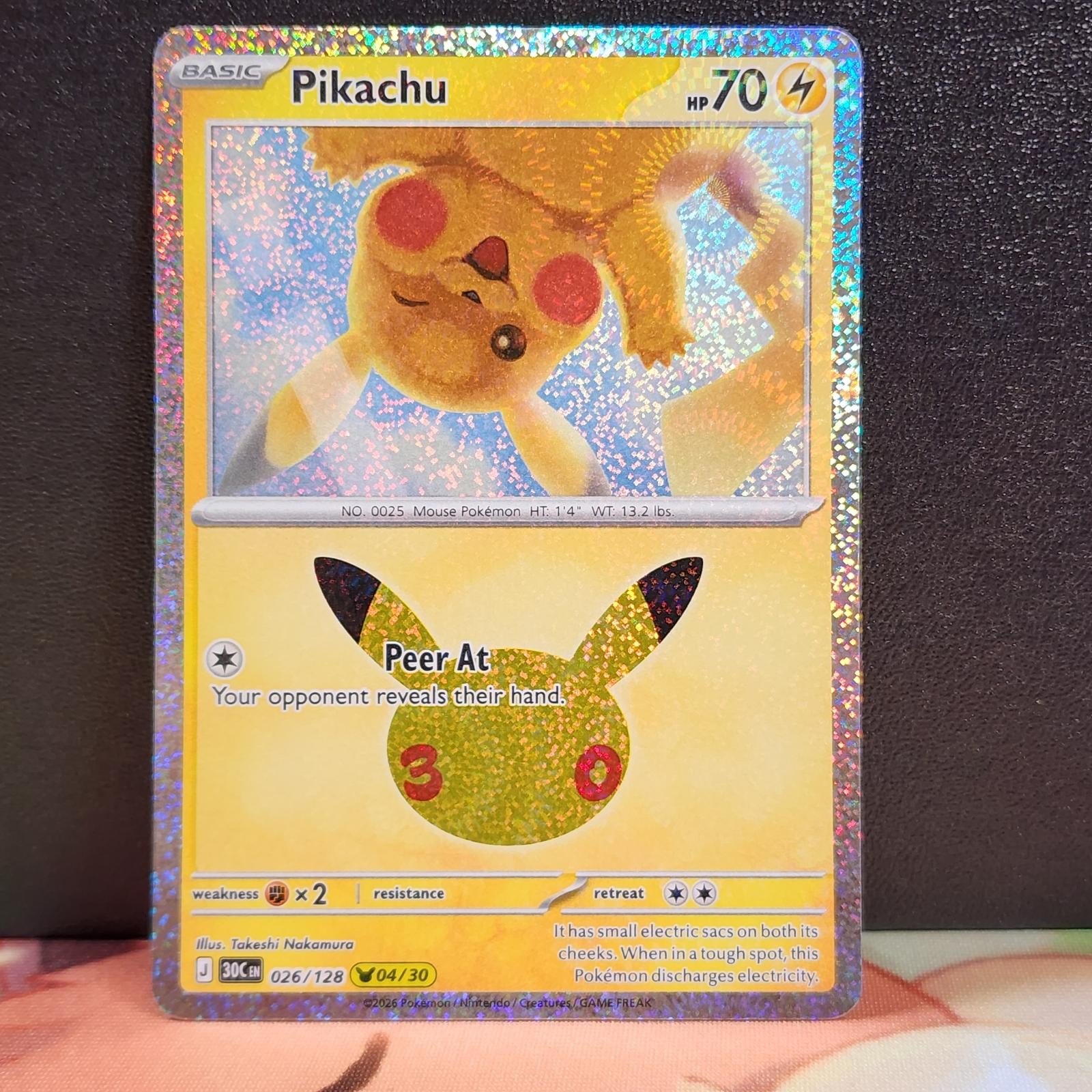 Pikachu 026/128 ME: 30° Celebrazione Pikachu Raro Pokemon TCG
