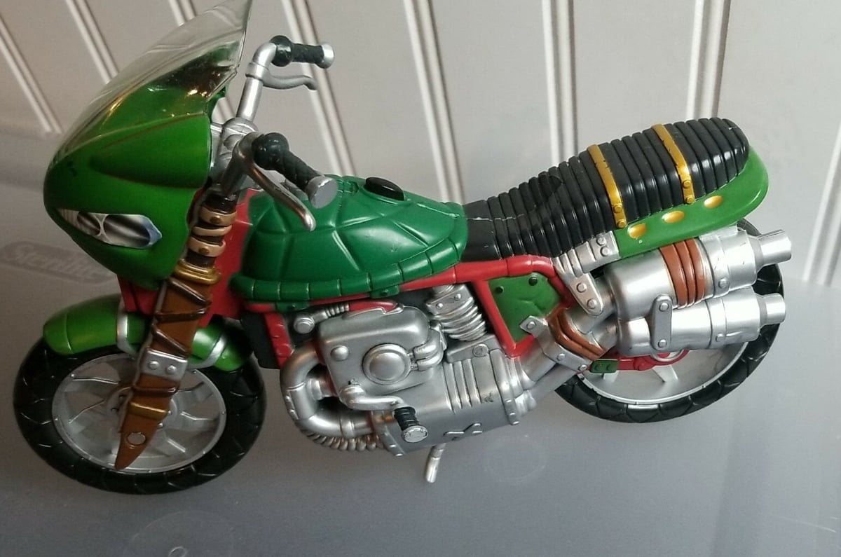 TMNT Raphael 8.5" Motorcycle 2002 Mirage Studios Playmates Toys W/ Missile Rare