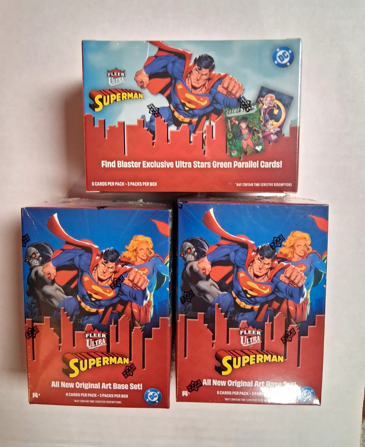 Fleer Ultra Superman DC Trading Card Blaster Box Lot (3) 2022 18 Cards/Box