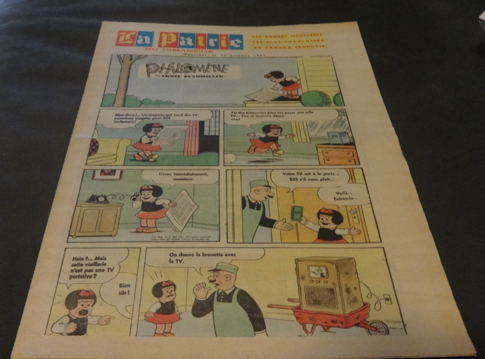 La Patrie - French newspapers comic strips supplement  Montreal Le Oct- 15 -1961
