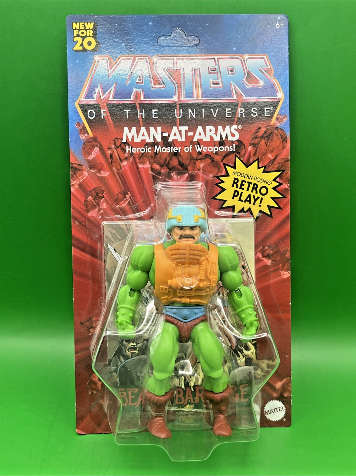 Mattel Masters of the Universe MOTU 2020 Retro Play Man-At-Arm Figure Giocattolo Sigillato