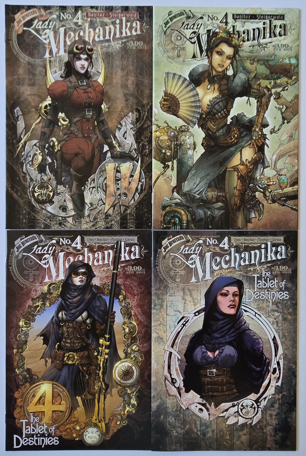 Lady Mechanika #4 Set 4 Cover Benitez Rocafort Tavoletta dei Destini 2015