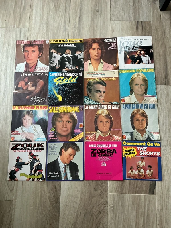 Disques vinyles 45 tours variété française lisez l annonce