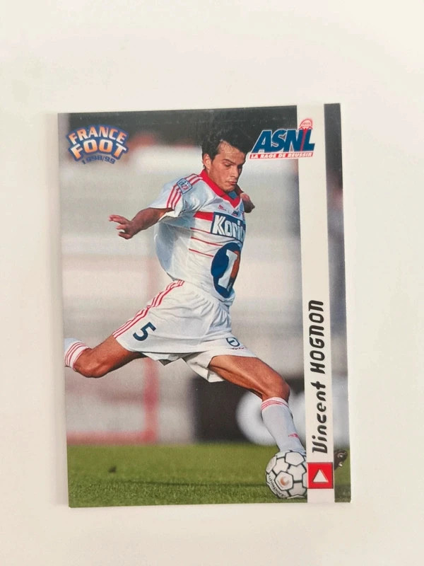 Carte football collection Vincent Hognon ASNL Nancy Lorraine club football nancéien foot D1