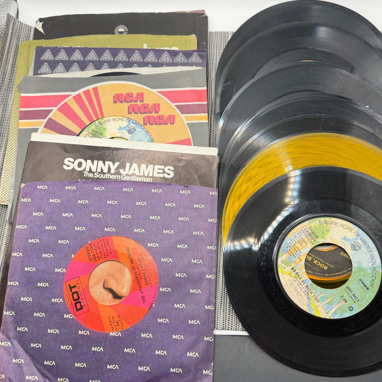 Vintage 7in Vinyl Record Lot 45 RPM Pink Floyd Blondie Starz Yellow Vinyl