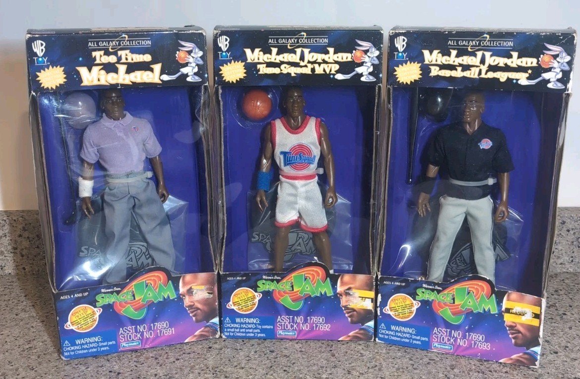 3x Space Jam 1996 Michael Jordan All Galaxy set figure golf baseball basket