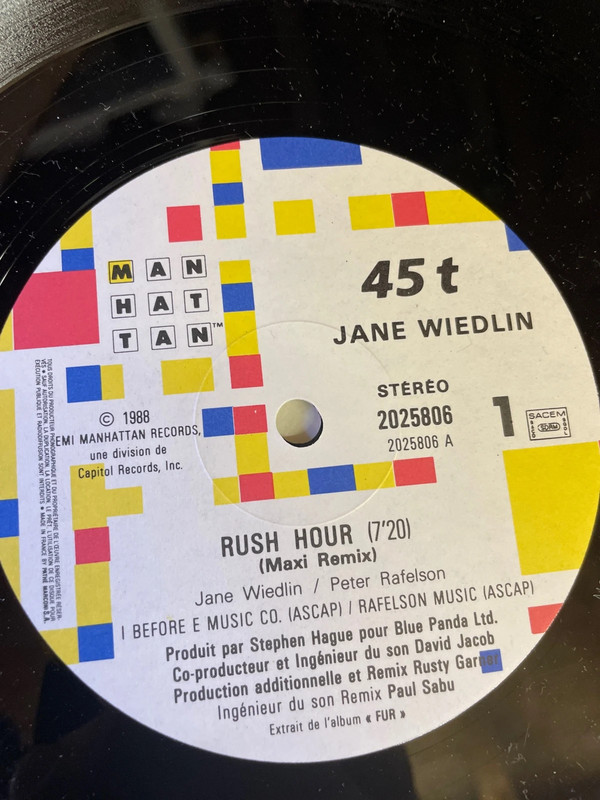 12" Jane Wiedlin – Rush Hour
