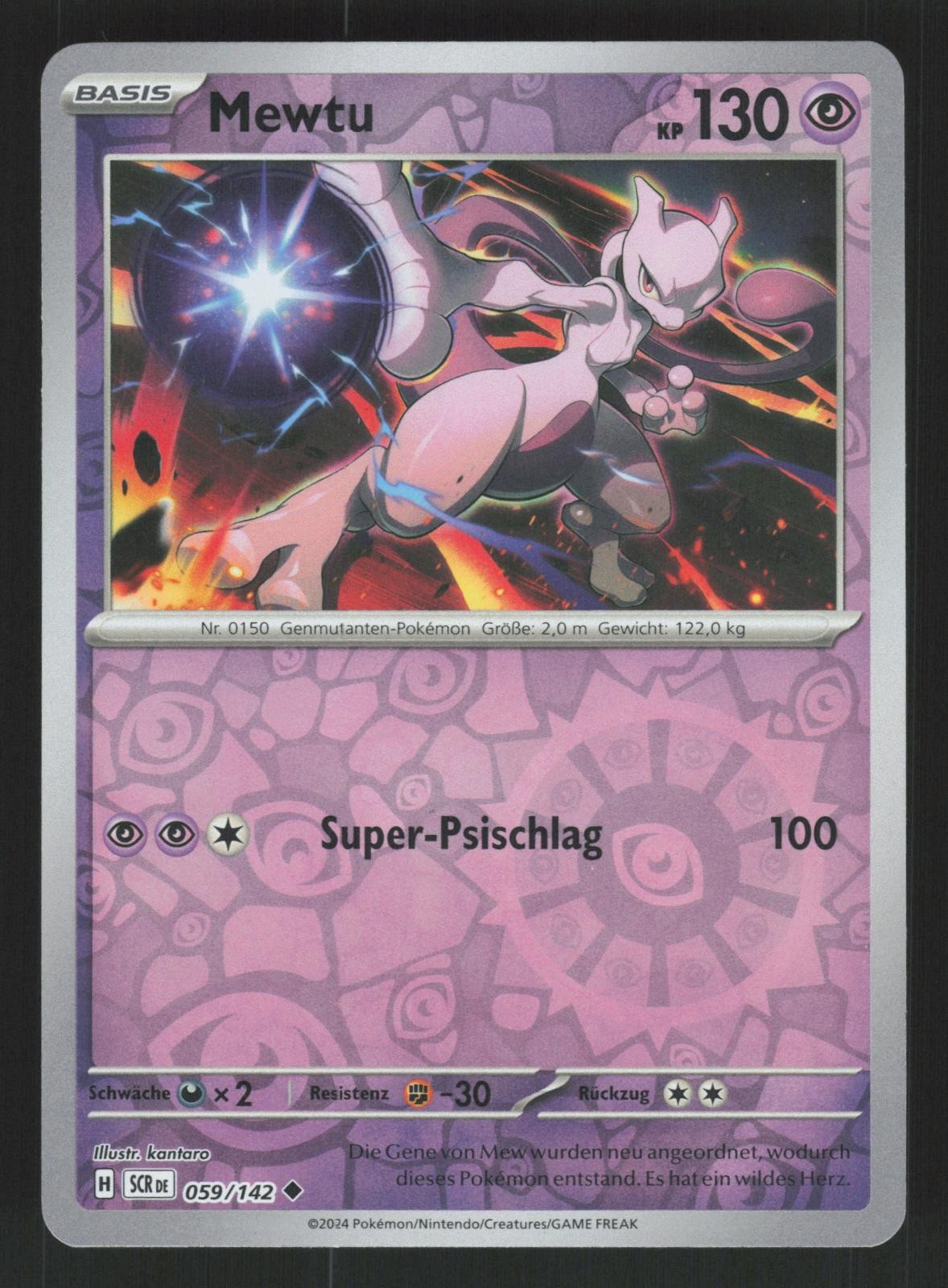 TEDESCO Mewtu 59/142 Corona Stellare SCR Reverse Holo kantaro Pokemon