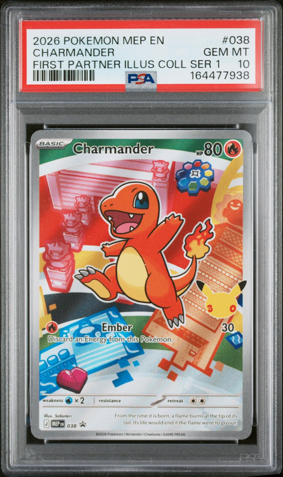 2026 POKEMON MEP EN-ME BLACK STAR PROMO #038 CHARMANDER PSA 10
