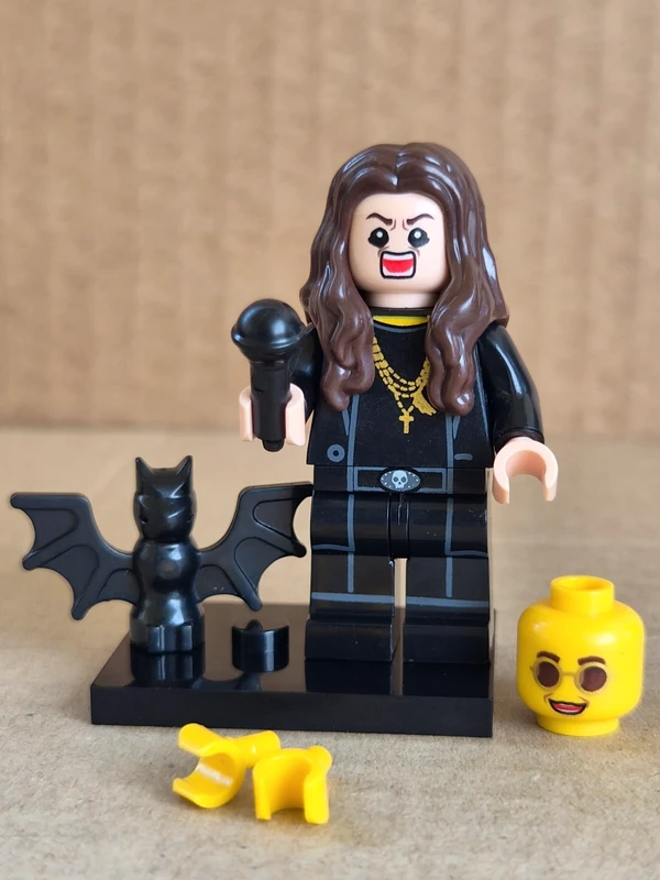 Ozzy Osbourne rock Black Sabbath minifigure style Lego compatible