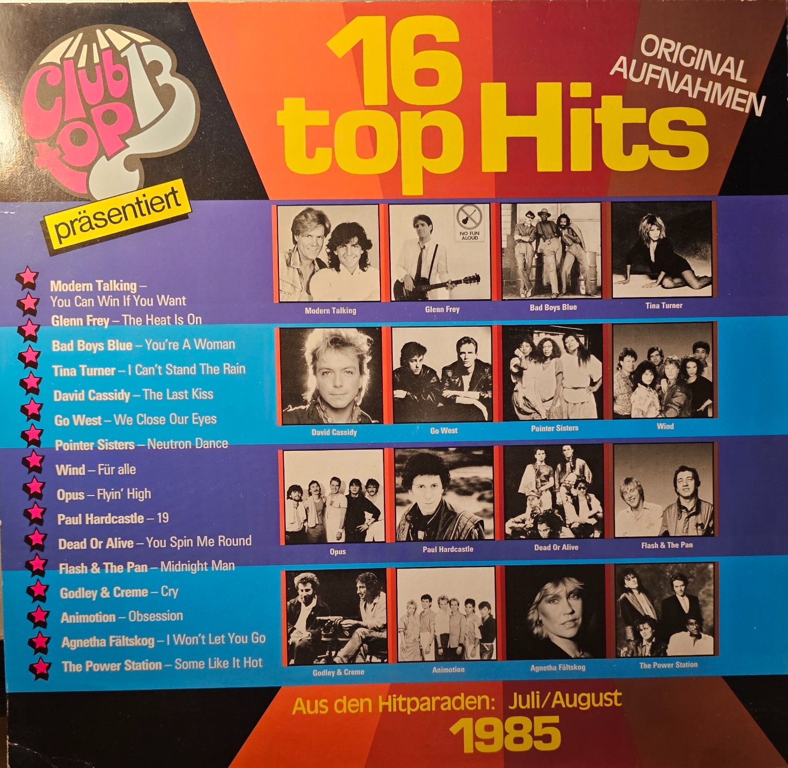 Various – 16 Top Hits - Aus Den Hitparaden: Juli / August 1985