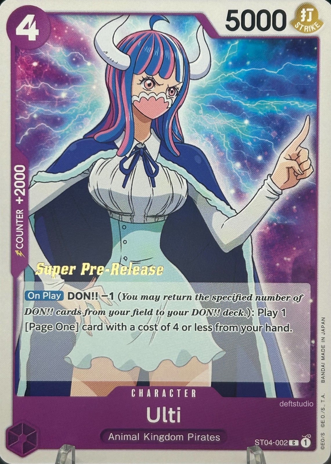 • Ulti • ST04-002 Super Pre-Release Gold Stamp One Piece TCG NM