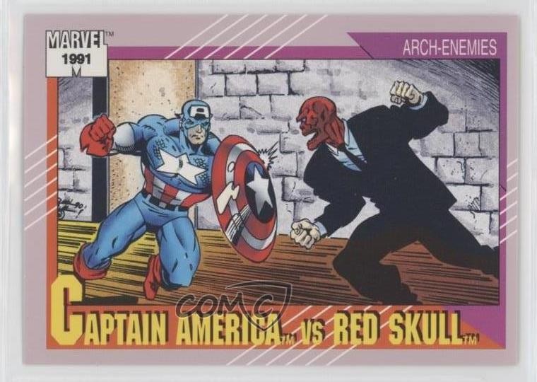 1991 Impel Marvel Universe Serie II Arci-Nemici Capitan America Teschio Rosso 1r6