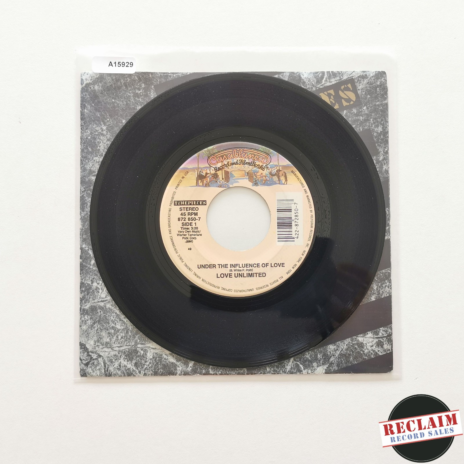love unlimited - under the influence of love 7" vinyl record VG