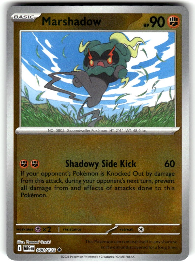 Marshadow Reverse Holo Mega Evolution non comune 080/132 quasi nuovo
