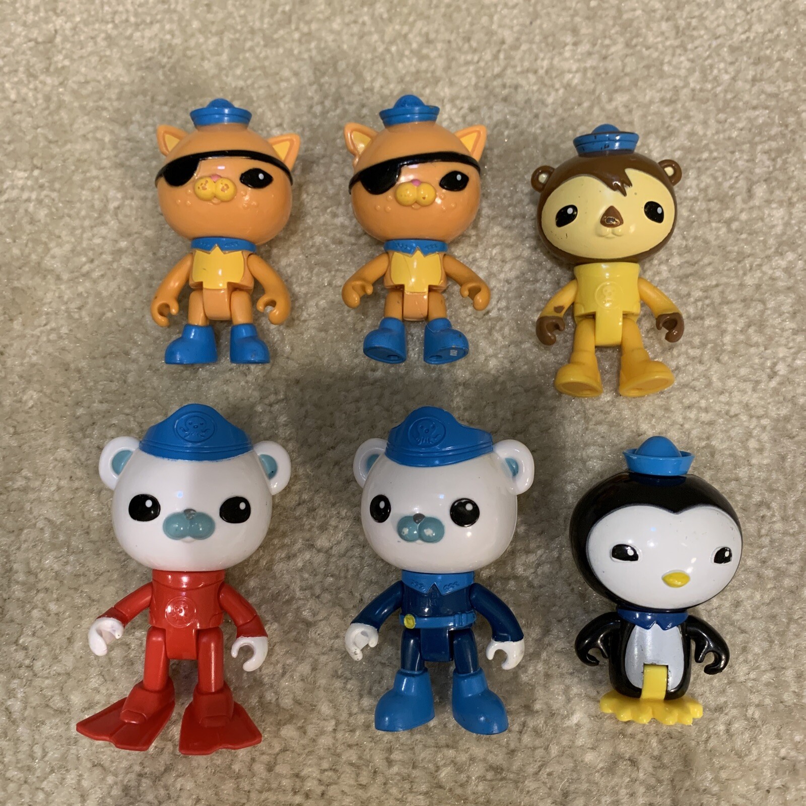 Octonauts 3" Toy Action Figures Lot 6 Captain Barnacles Kwazii Peso Shellington