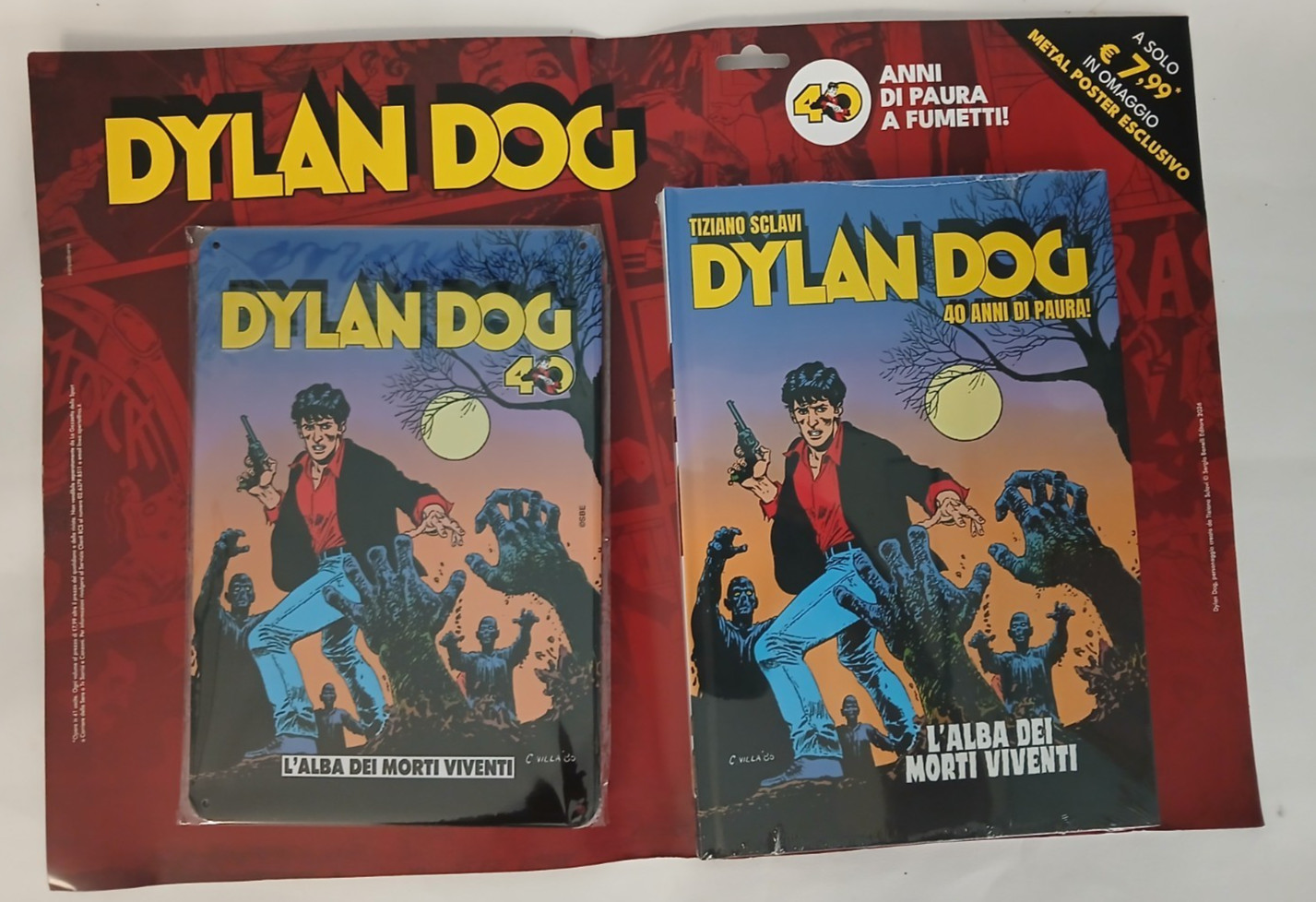Dylan Dog 40 Anni Di Paura Vol 1 L'alba Dei Morti Viventi + Metal Poster Sigilla