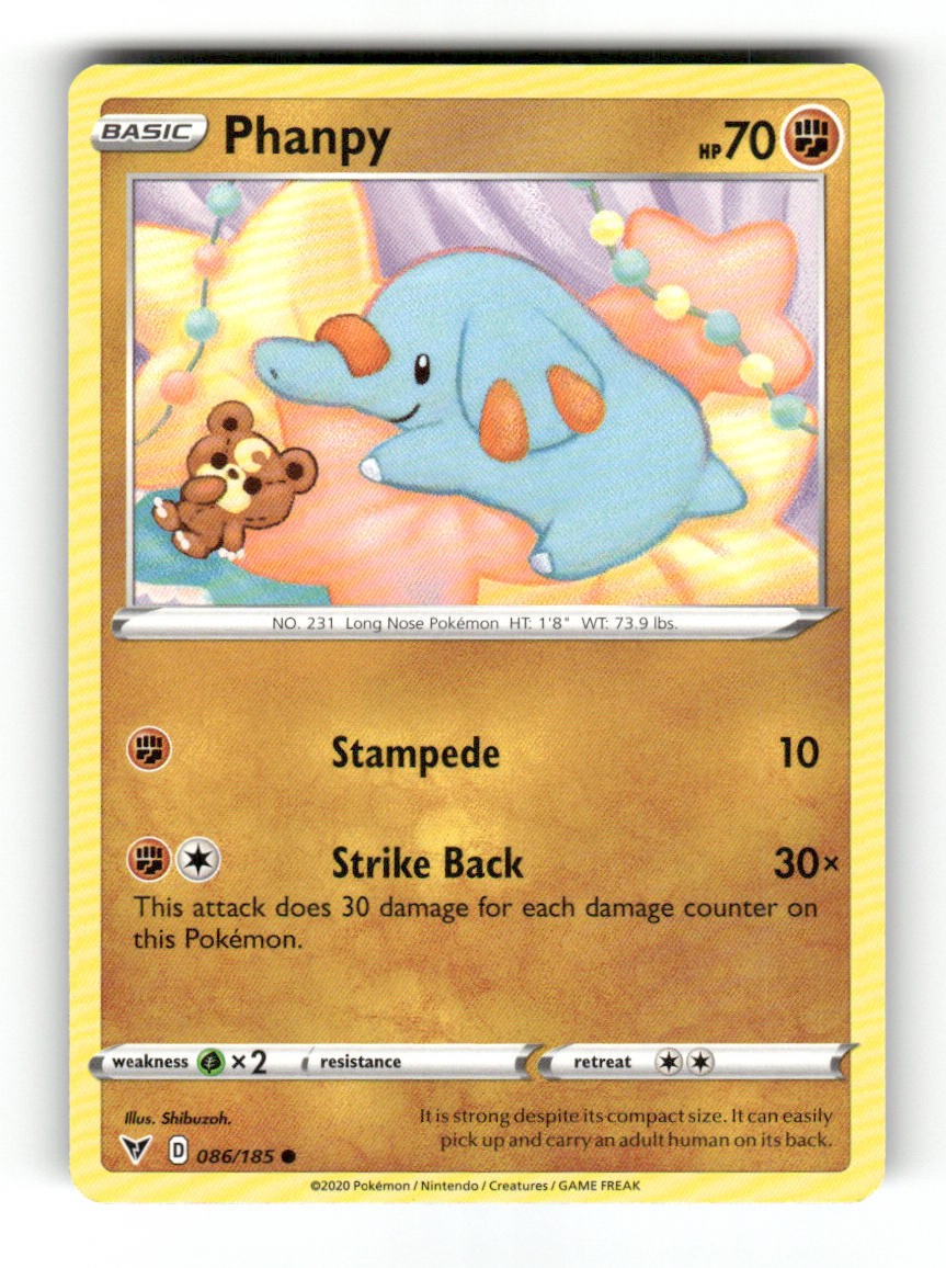 Phanpy 086/185 Pokemon comune tensione vivida quasi come nuovo