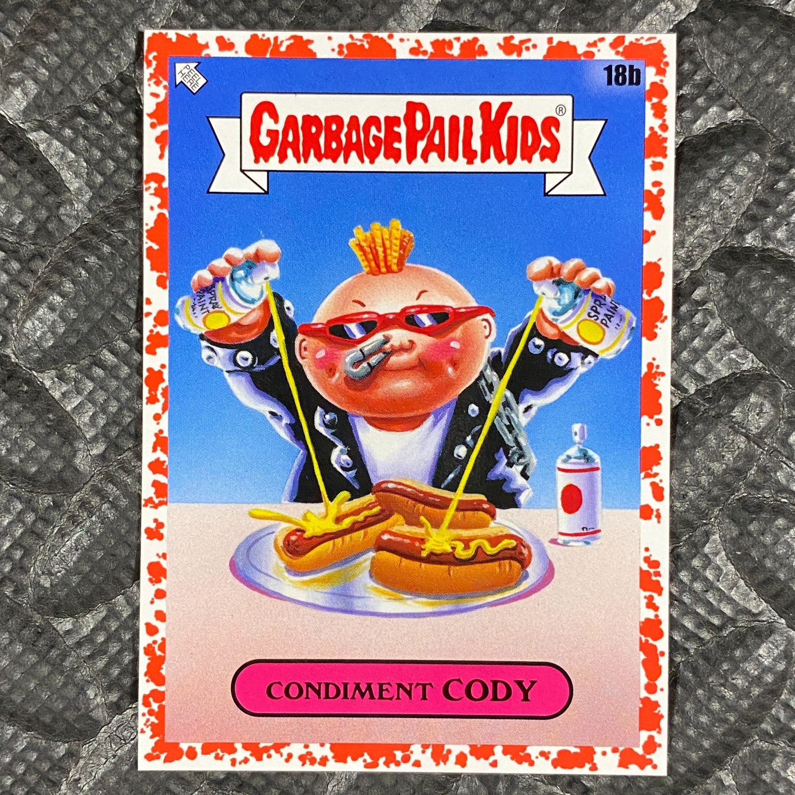 GARBAGE PAIL KIDS FOOD FIGHT 2021 RED BORDER PARALLEL 18B CONDIMENT CODY 30/75