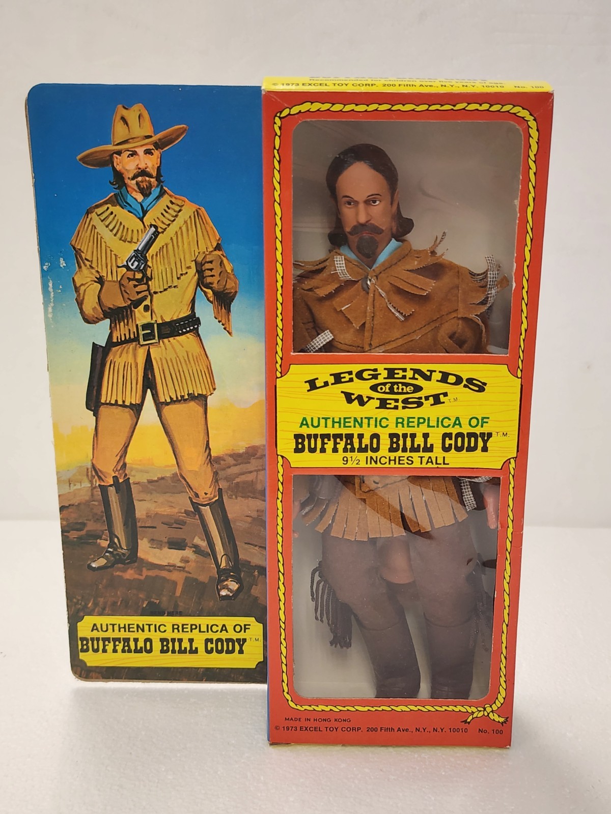 Figurina Buffalo Bill Cody Legends of the West 9,5" nuova con scatola 1973 Excel Hong Kong B11