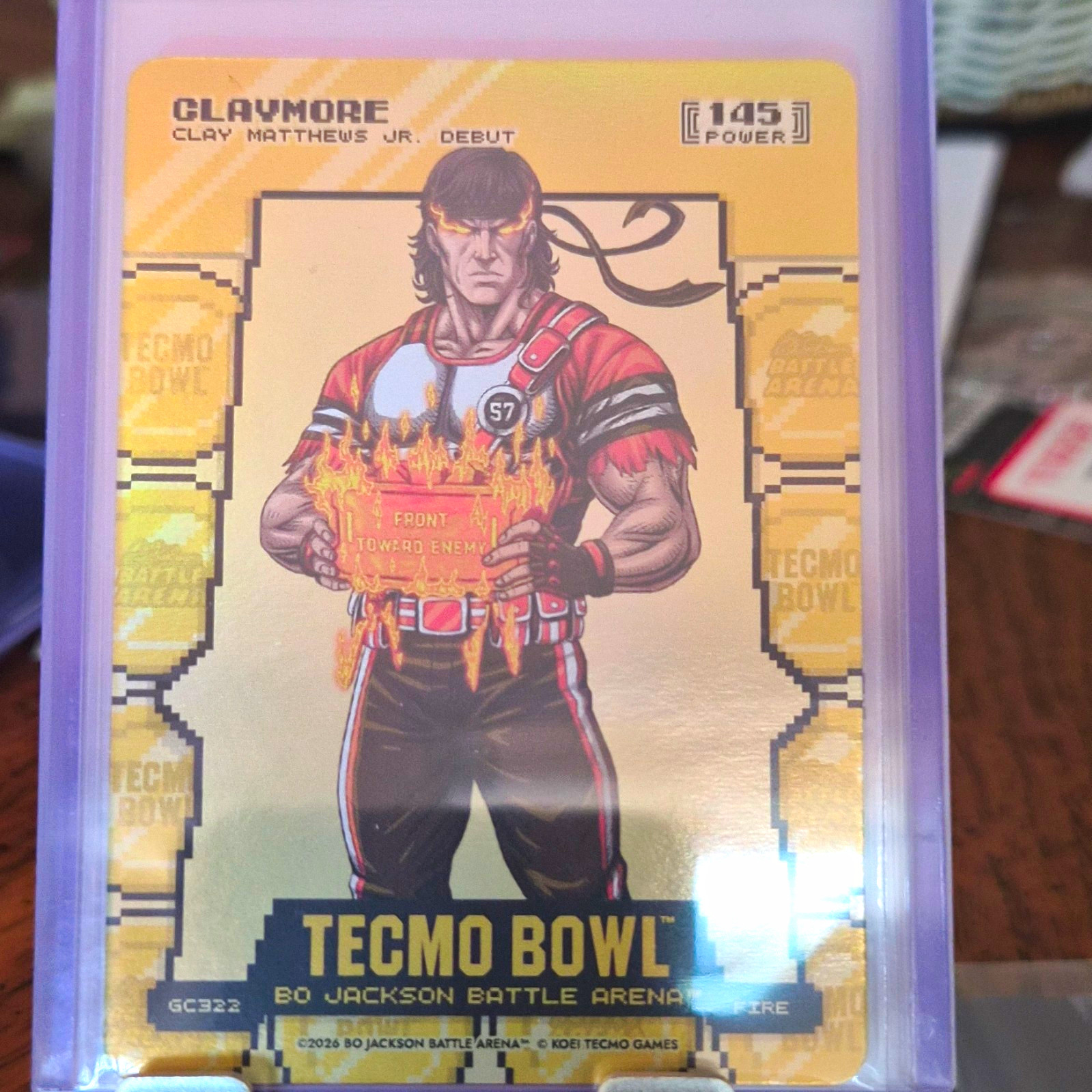 Tecmo Bowl Bo Jackson Battle Arena Clay Matthews Jr. CLAYMORE GC322 Holo 2026