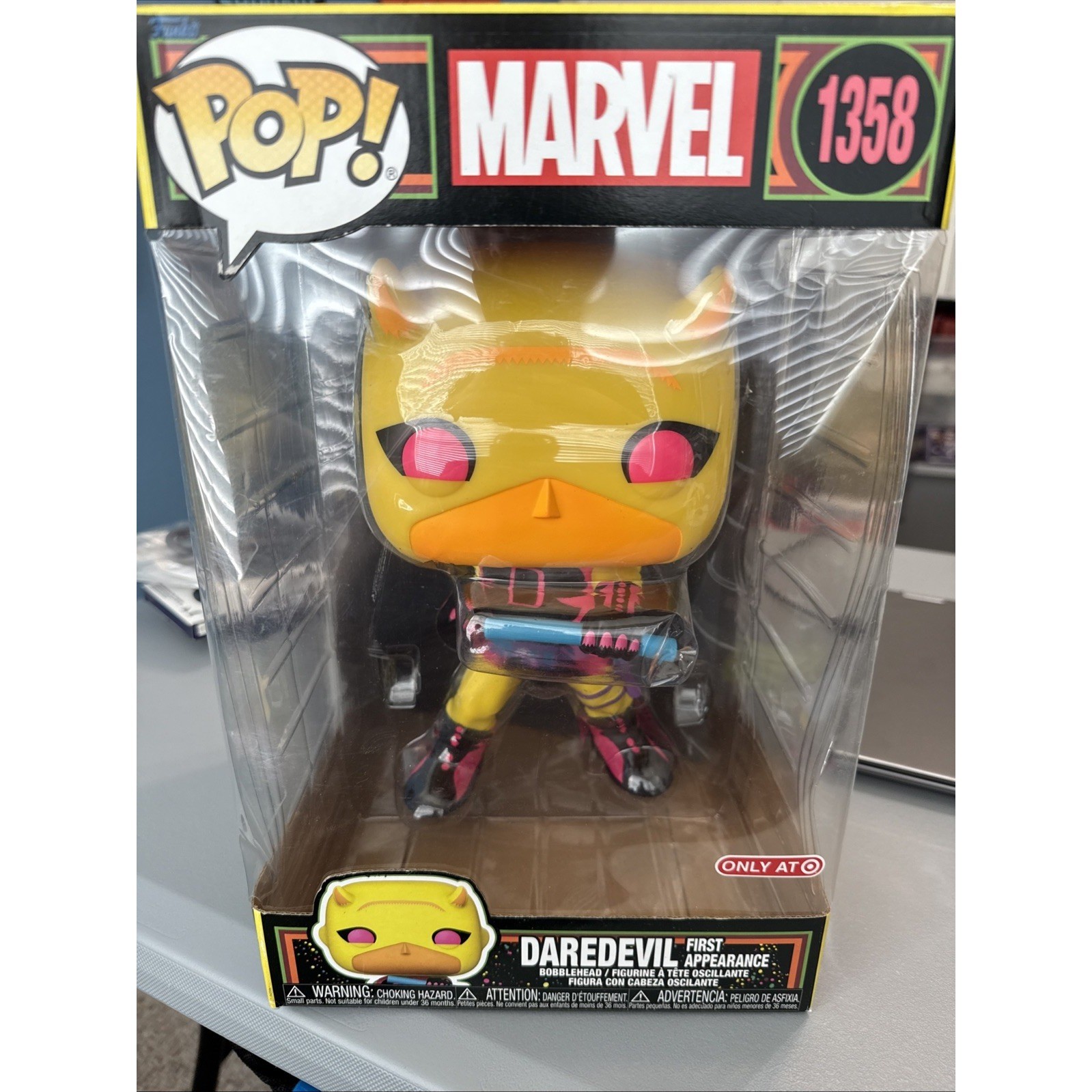 Funko Marvel Daredevil Prima Apparizione Luce Nera 1358 Bersaglio Esclusivo 10"