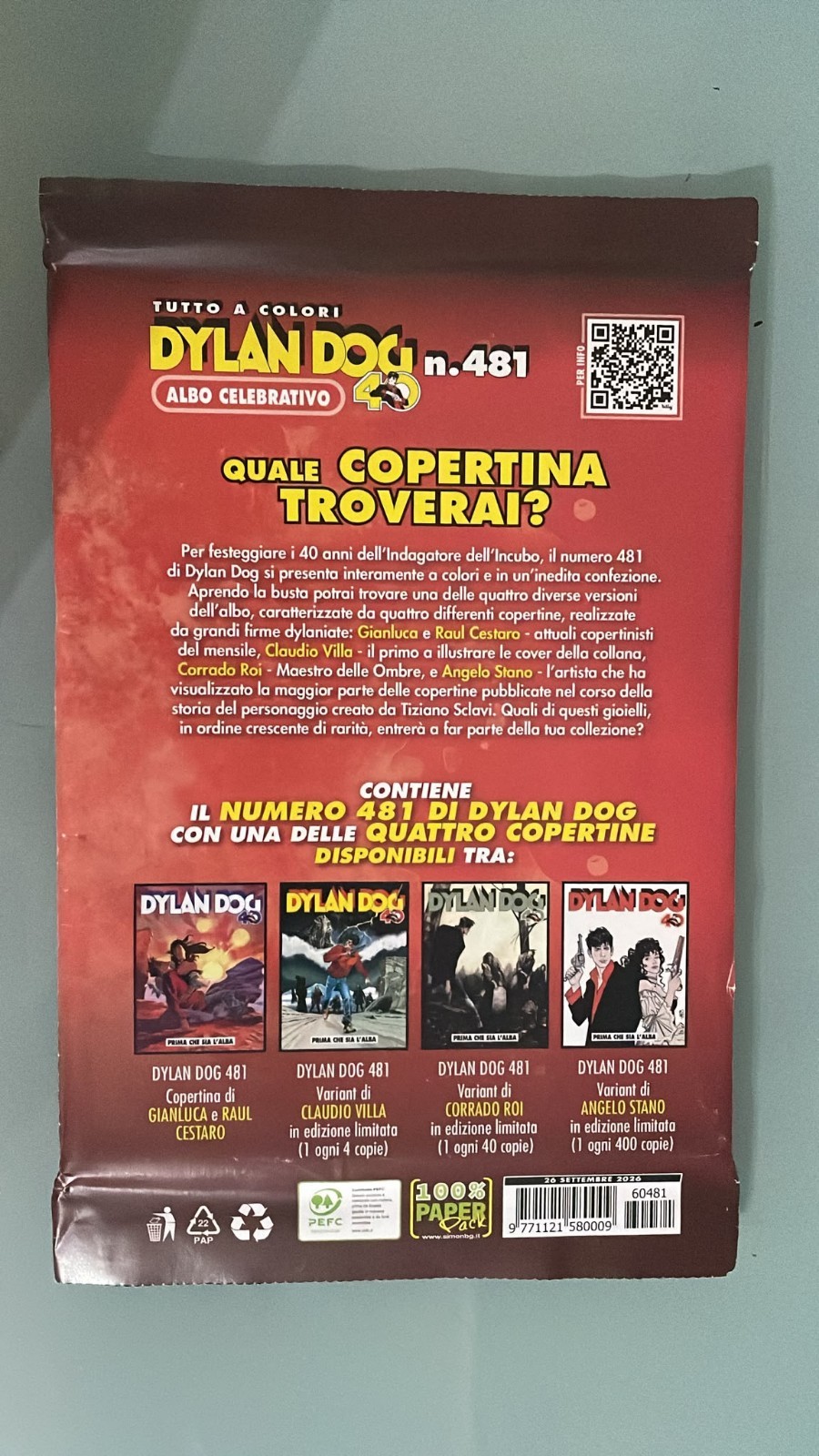 Sergio Bonelli Editore Dylan Dog 481 Prima che sia l'alba Blind Pack