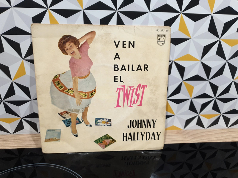 Vinyle 45T Johnny Hallyday - Ven a bailar el twist - Espagne - 1961 - Philips 432 593 BE