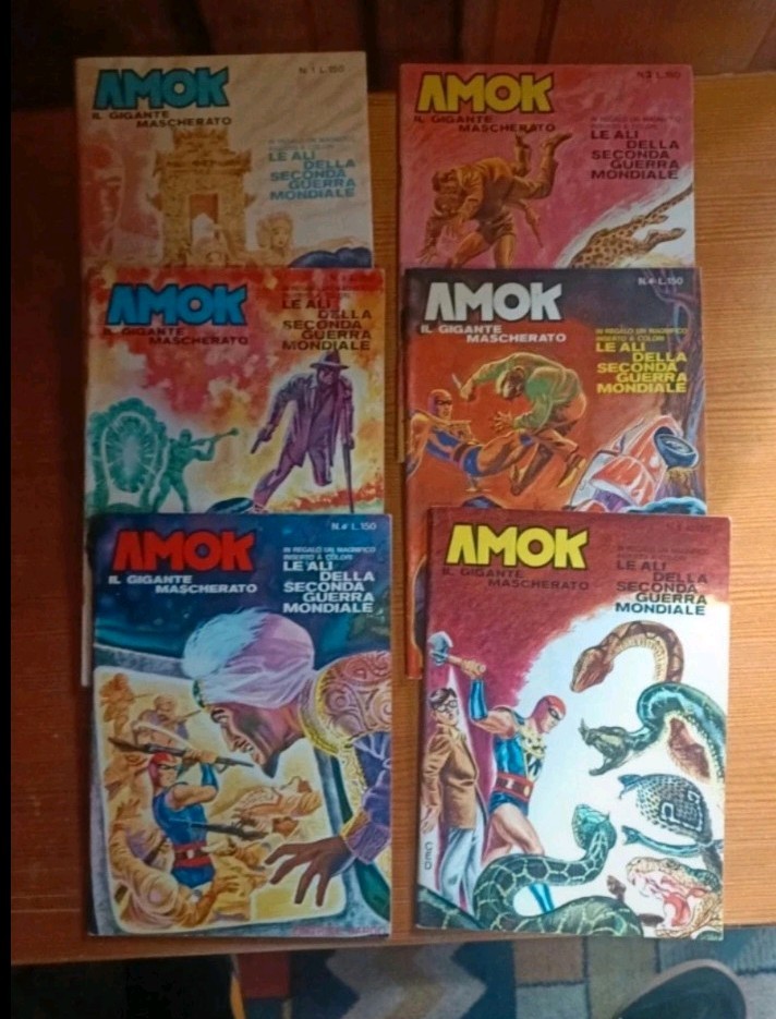 Editrice Dardo Amok Il Gigante Mascherato n.1-6 Completa 1970
