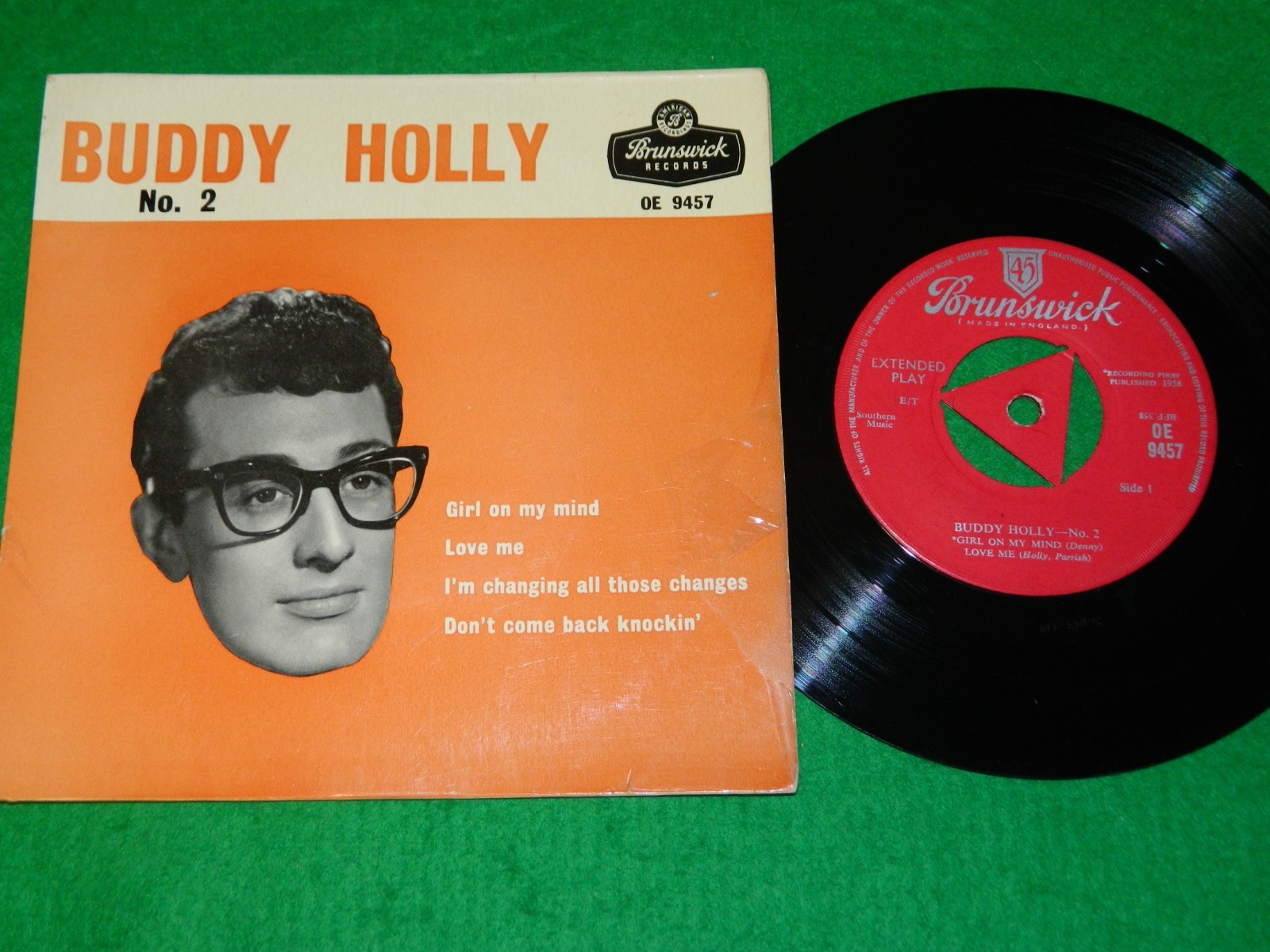 BUDDY HOLLY : Buddy Holly No. 2 EP - 1959 Tri-centre Brunswick EP VG/EX
