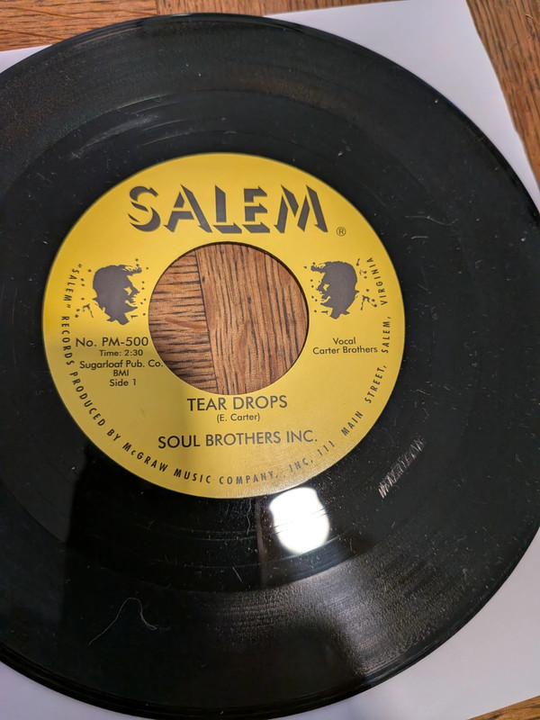 Soul Brothers Inc. - Tear Drops, single sided  Northern Soul 45