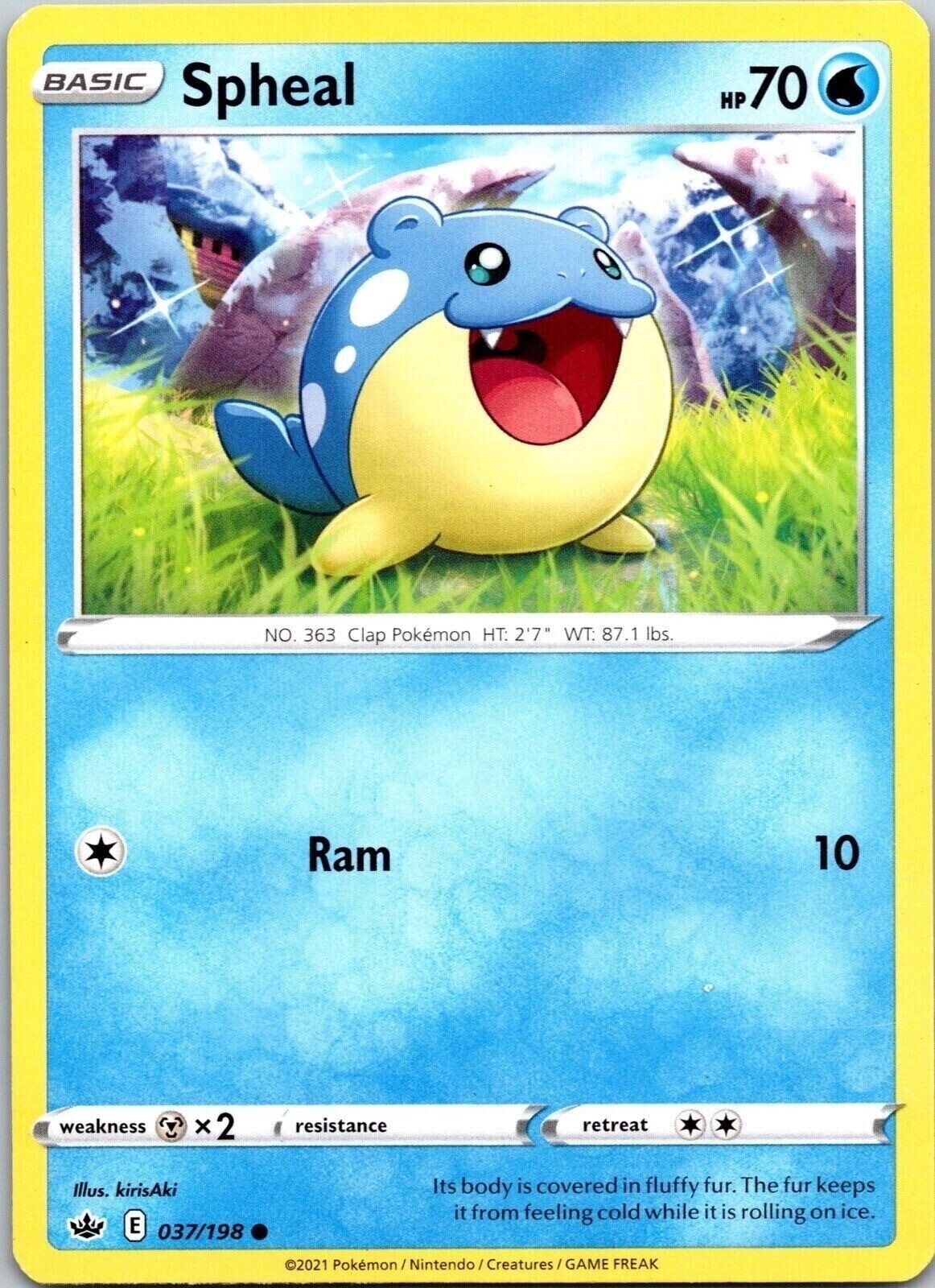 Spheal 037/198 Regular Chilling Reign Pokemon TCG Nintendo Common Pack Fresh