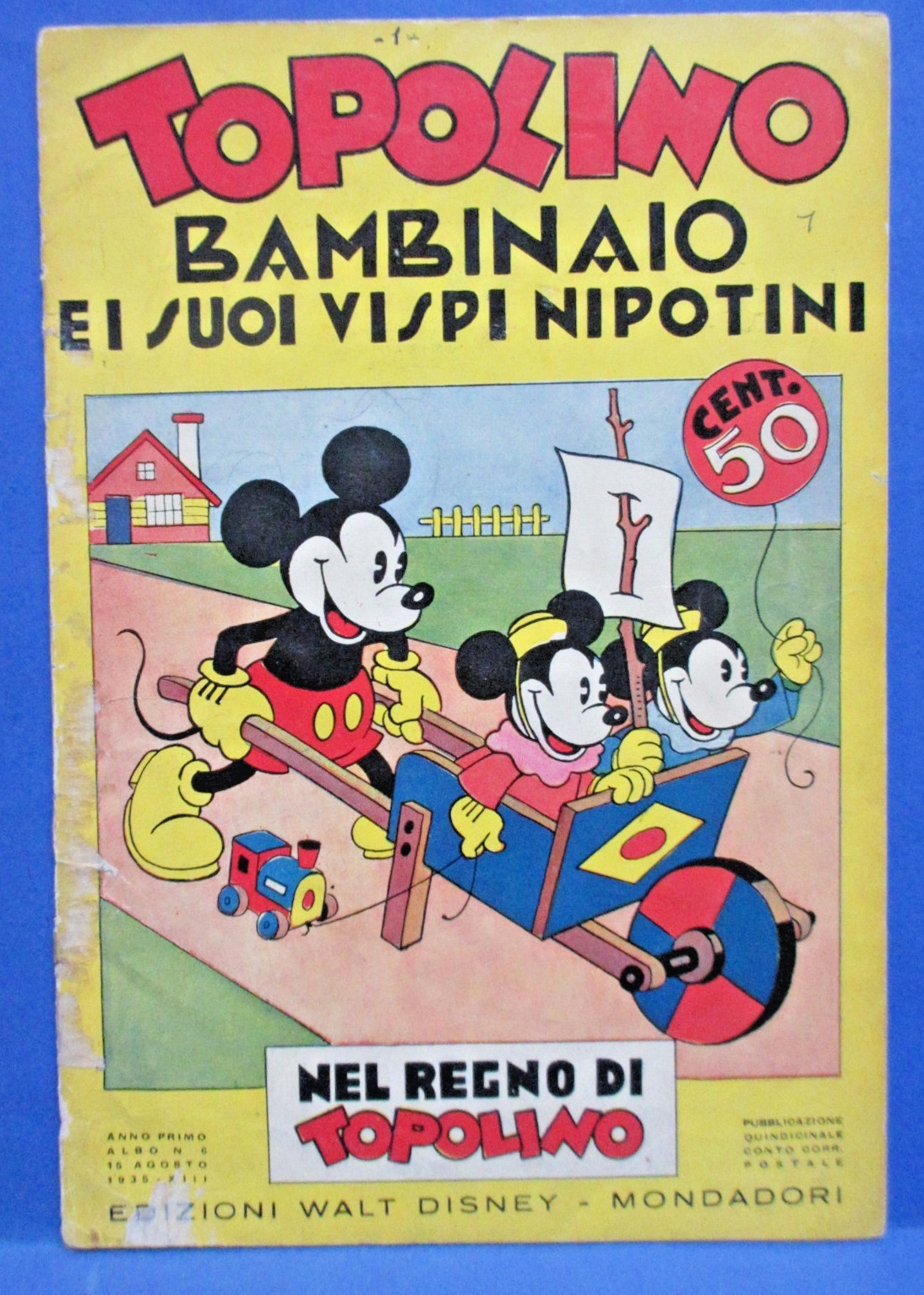 TOPOLINO BANBINAIO Nel Regno di Topolino 6 DISNEY MONDADORI 1935 originale !!