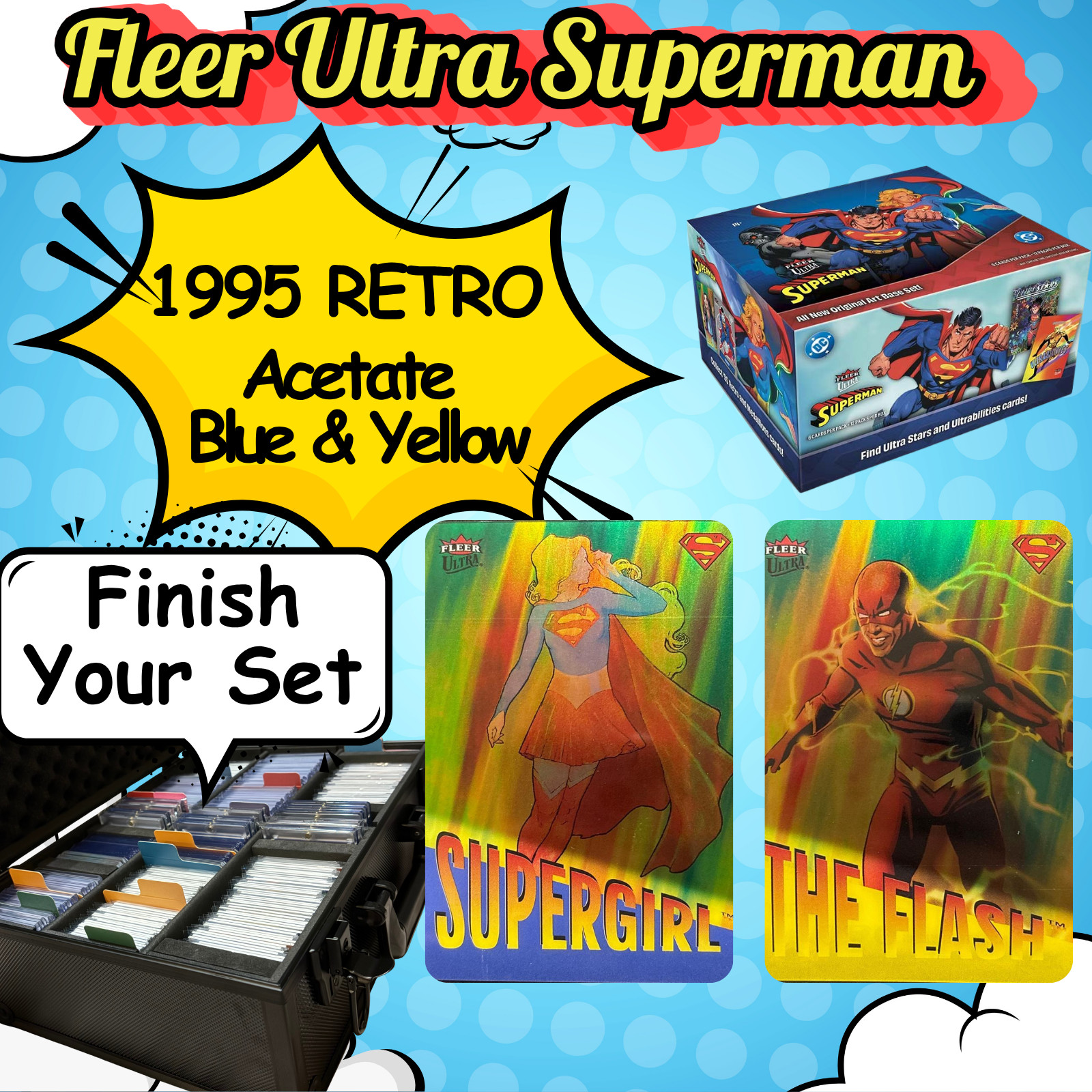 1995 Retro Insert (Acetate) 2026 Fleer Ultra Superman - Finish Your Set + Code!
