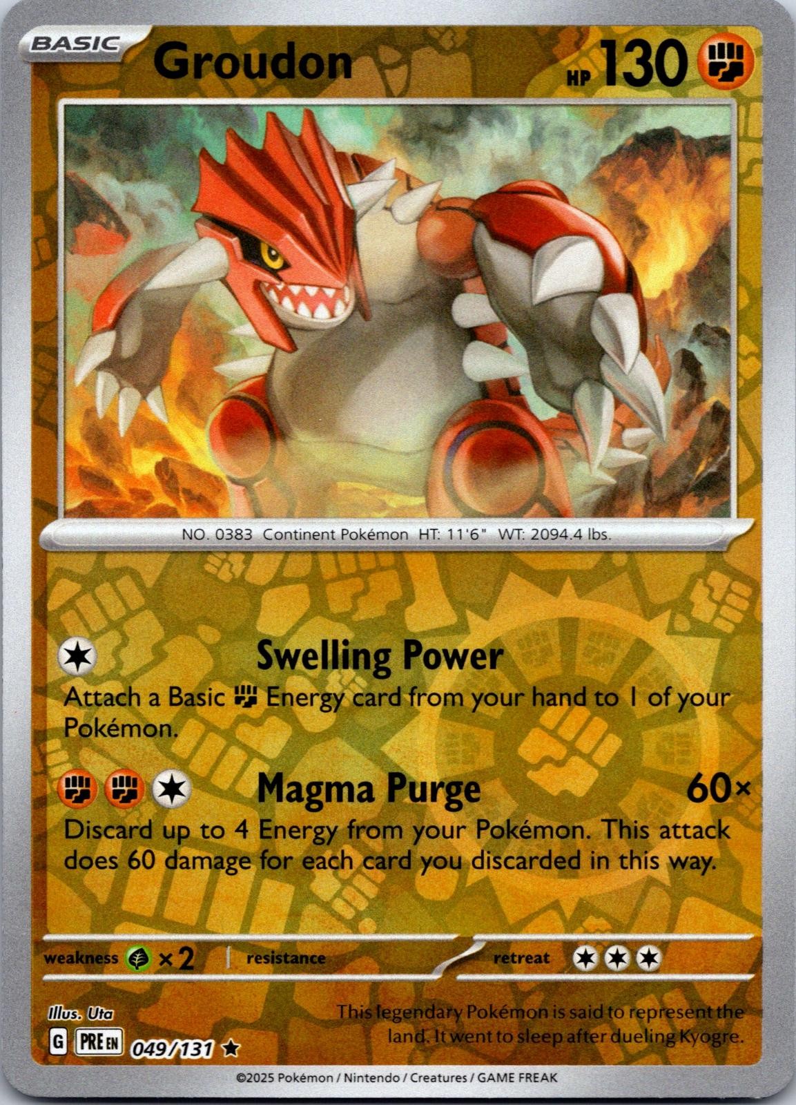 Groudon 049/131 Raro Pokemon Evoluzioni Prismatiche Reverse Holo Near Mint