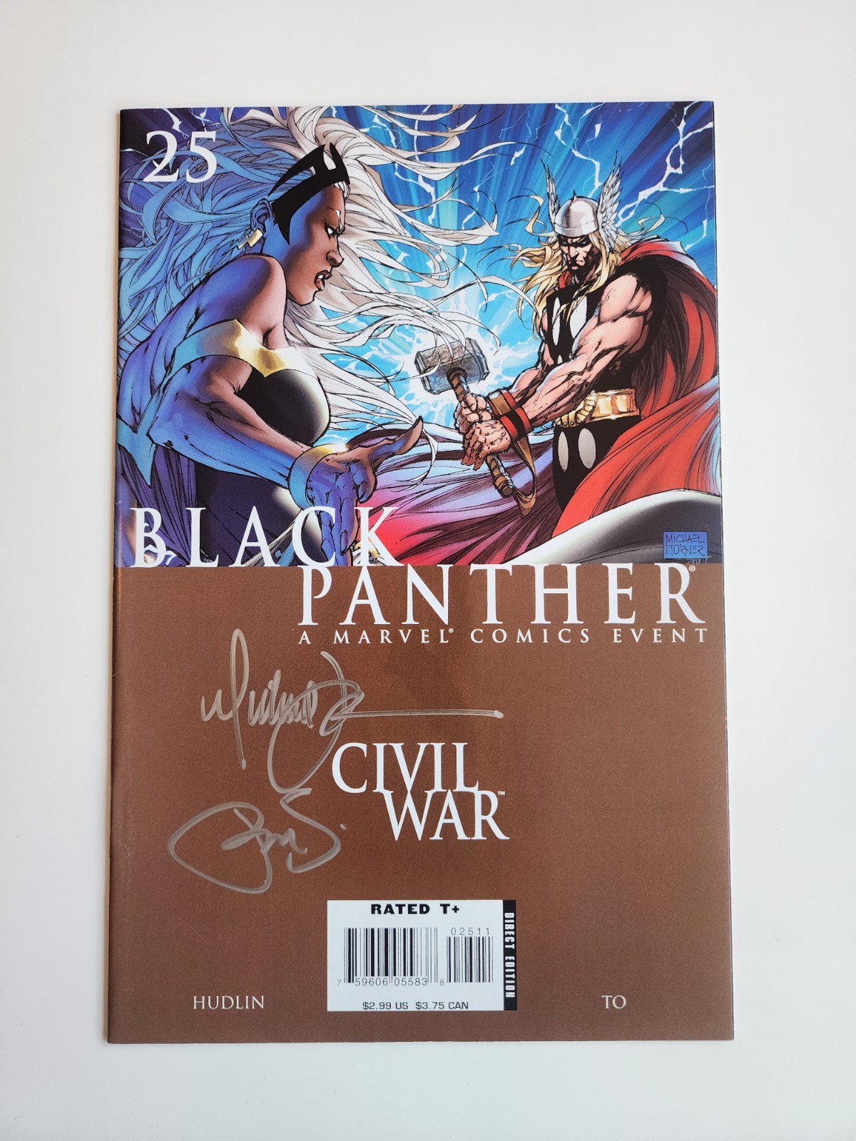 Black Panther #25 Civil War Signed by Michael Turner & Peter Steigerwald