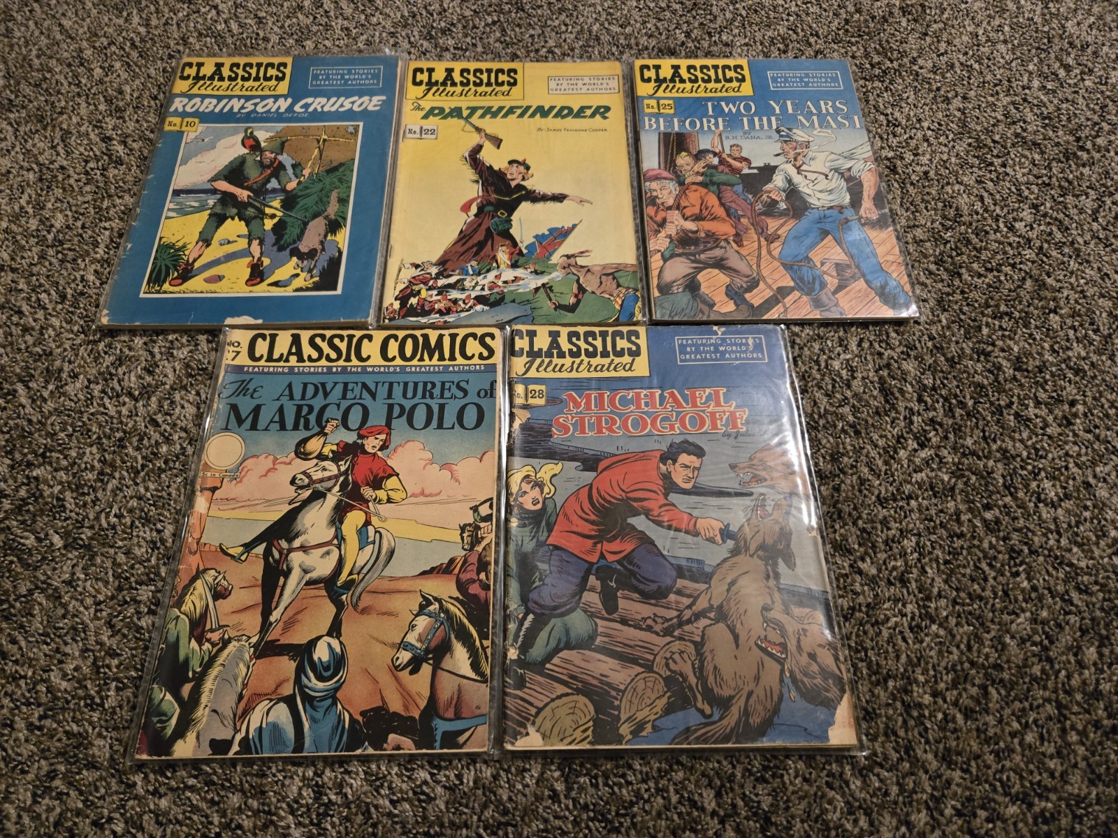 Classici Illustrati #10, 22, 25, 27-28 Lotto di 5 Fumetti 1945-1964
